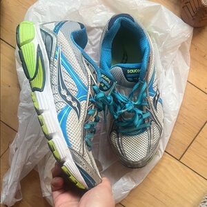 Saucony Gray and Blue Athletic Sneakers